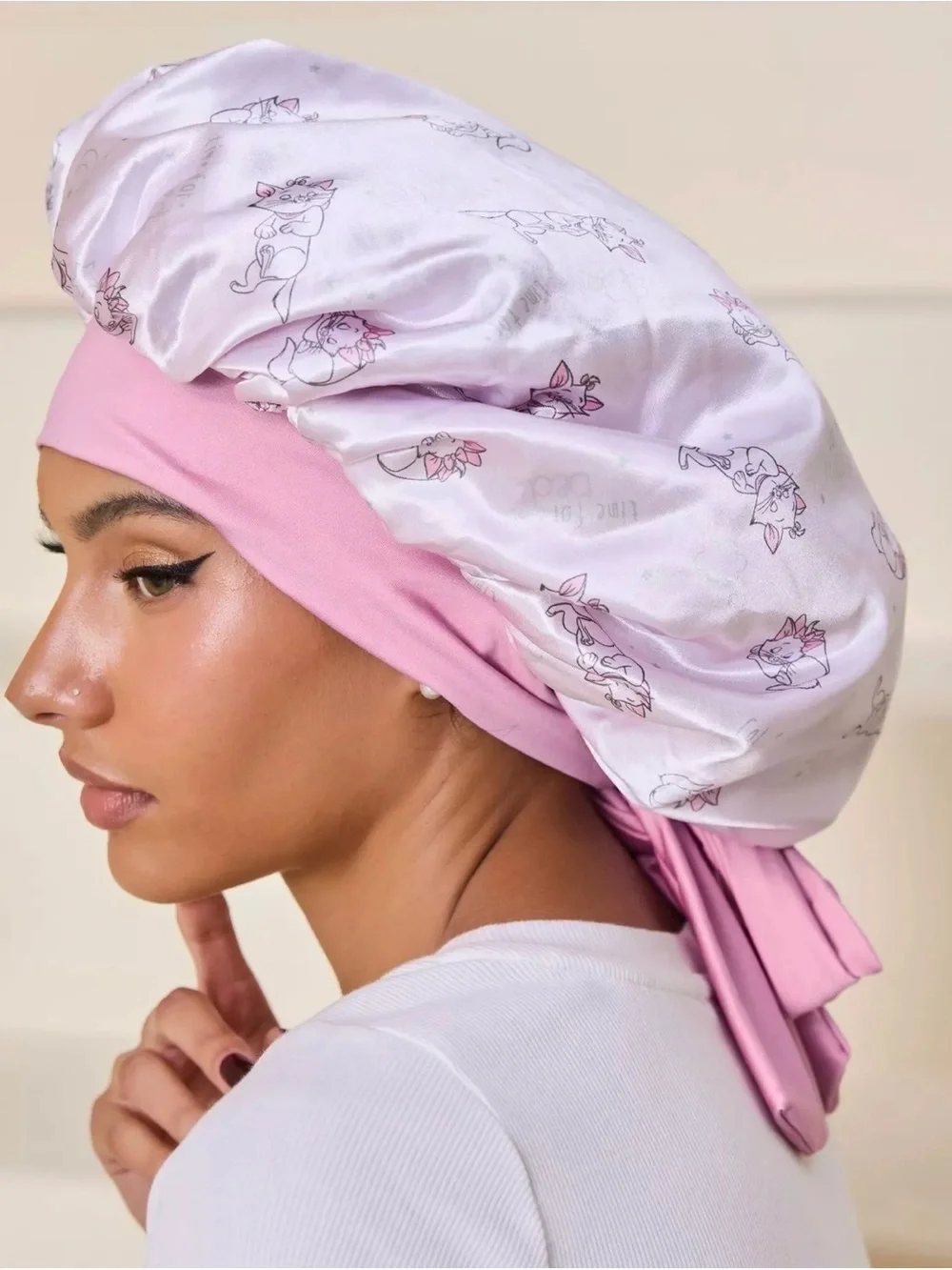 Disney Aristocats Satin Bonnet Sleep Cap- New